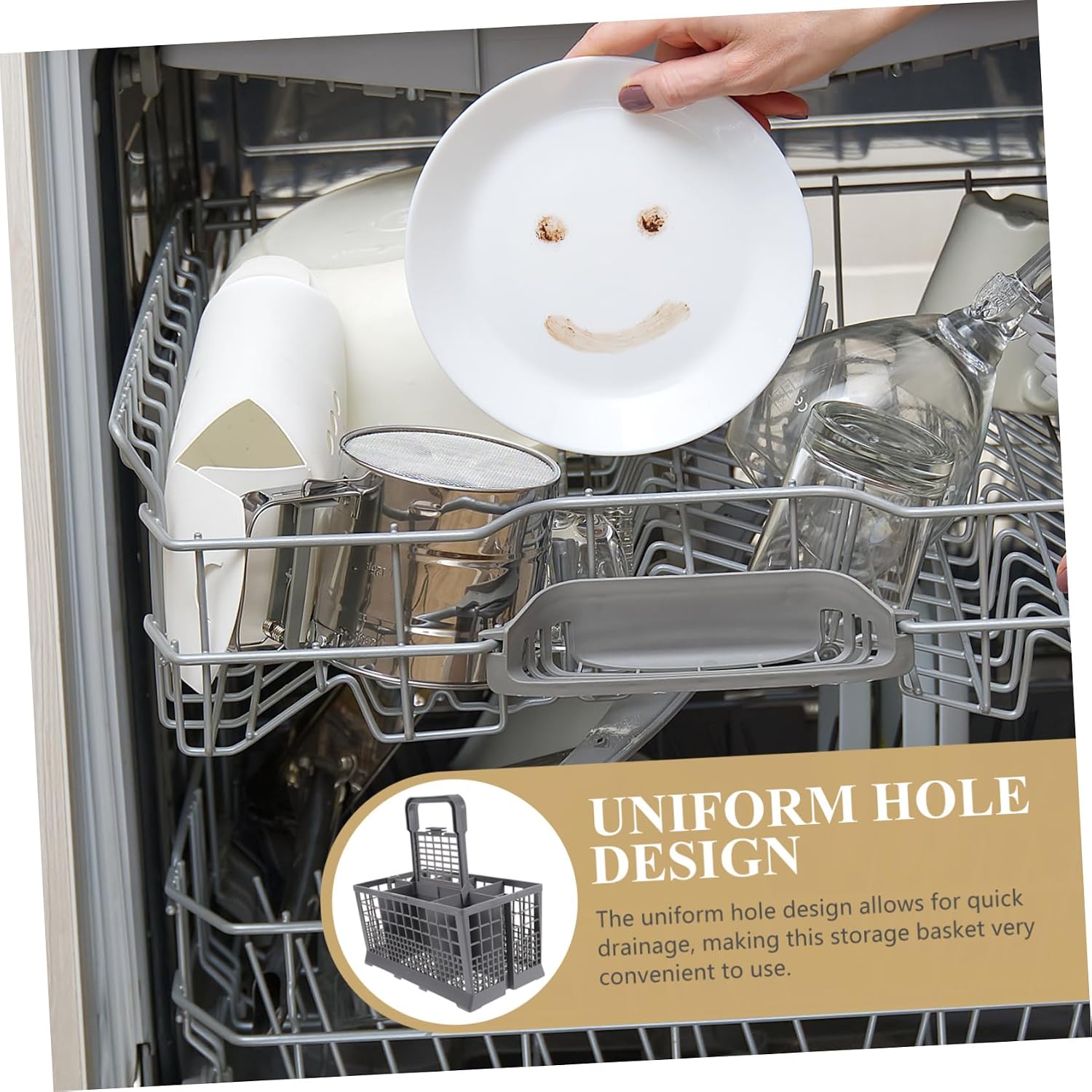 Dishwasher Utensil Basket ABS Hard Mesh Storage Rack