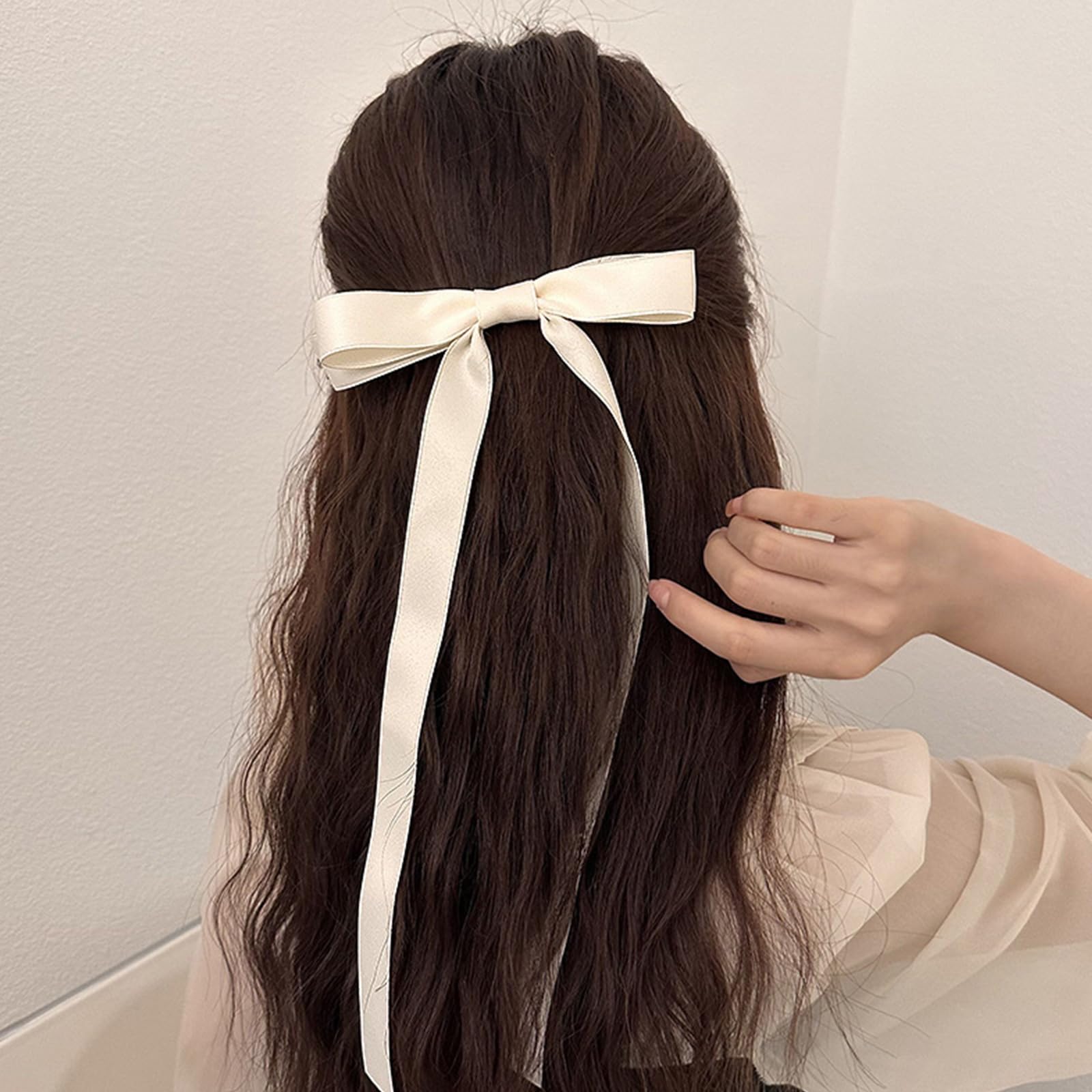 Hair Clip Ribbon Hair Bow Clips Ponytail Holder Tassels Ribbon