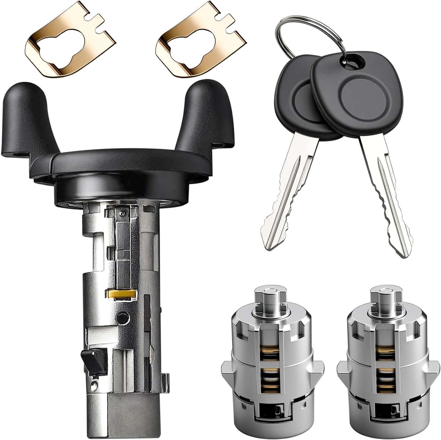 Ignition Switch & Door Lock Cylinders with Keys fit for 2000 Chevy Tahoe, 2000 Chevy Suburban, 1999-2000 Chevy Silverado, 1999-2000 GMC Sierra, Replace OE 704600 + 702912 X2 + 598007 X2