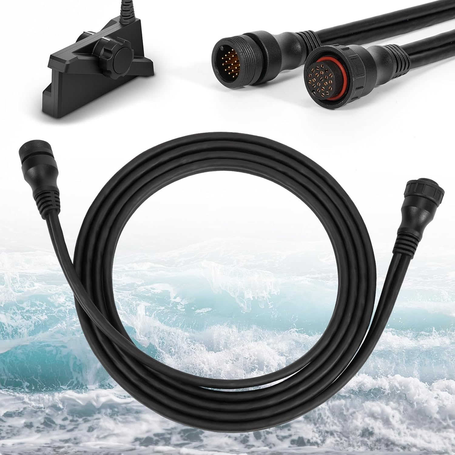 10 Feet (3 m) Transducer Extension Cable 21-Pin, Compatible with Garmin Panoptix LiveScope System, GLS 10 and LVS32 LVS34 LVS62XR Transducer, Extend the Wire Length, 010-12855-00