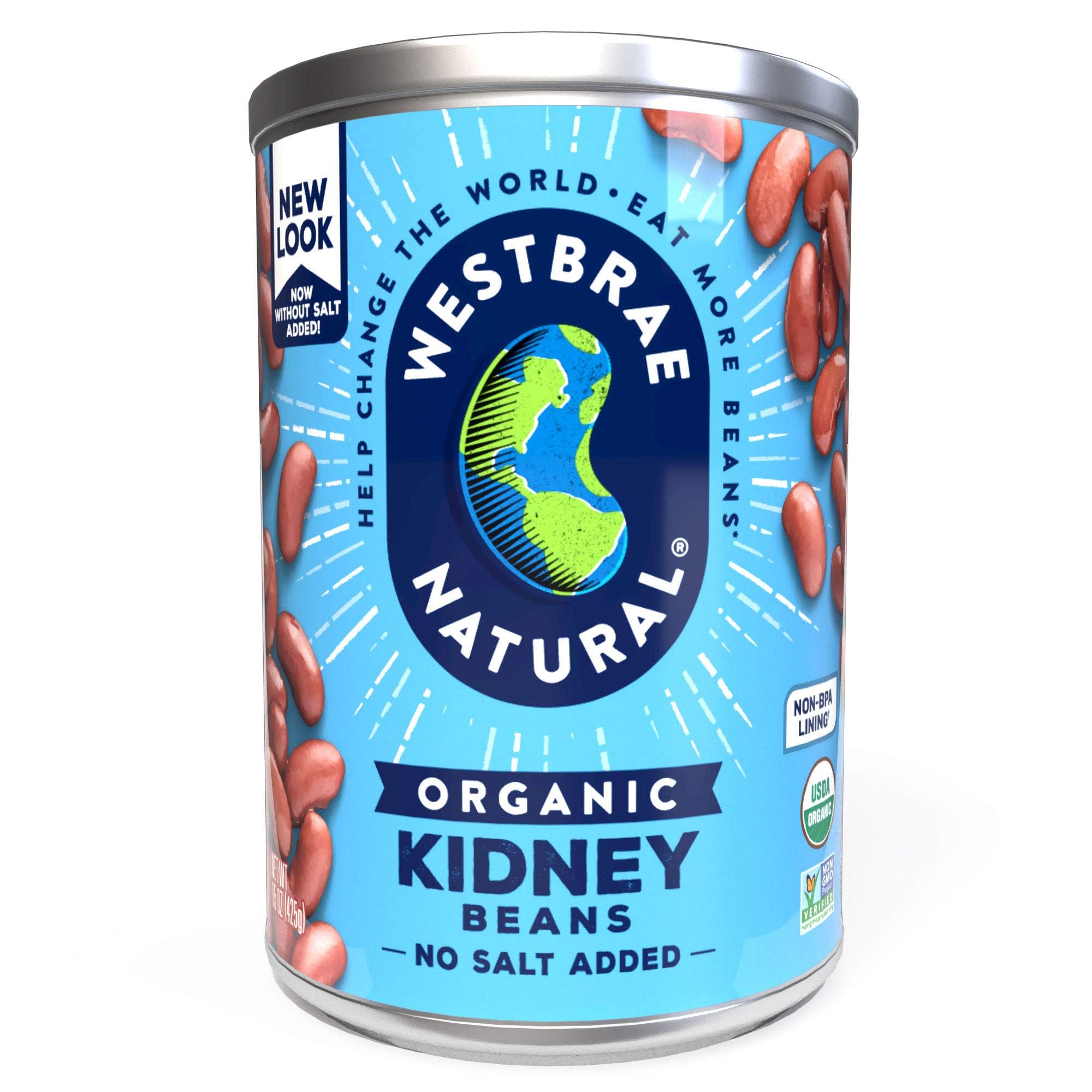 Westbrae Natural Organic Kidney Beans, No Salt Added, 15 Oz (Pack of 12)