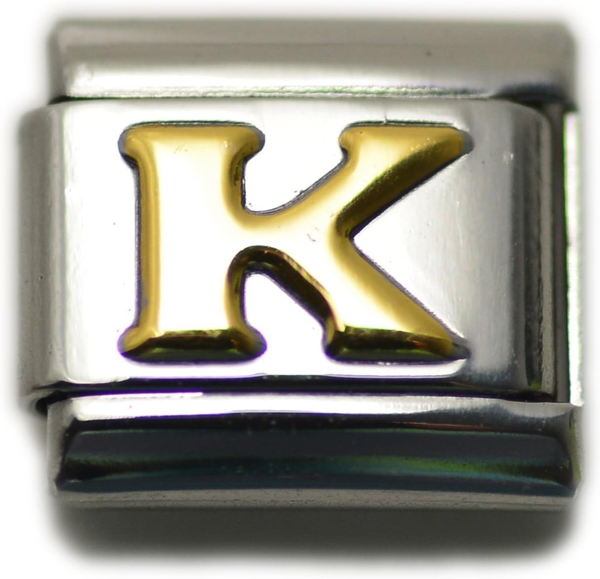 Alphabet Letter Initial, 9mm Traditional Classic Type Italian Modular Charm Link - Stainless Steel