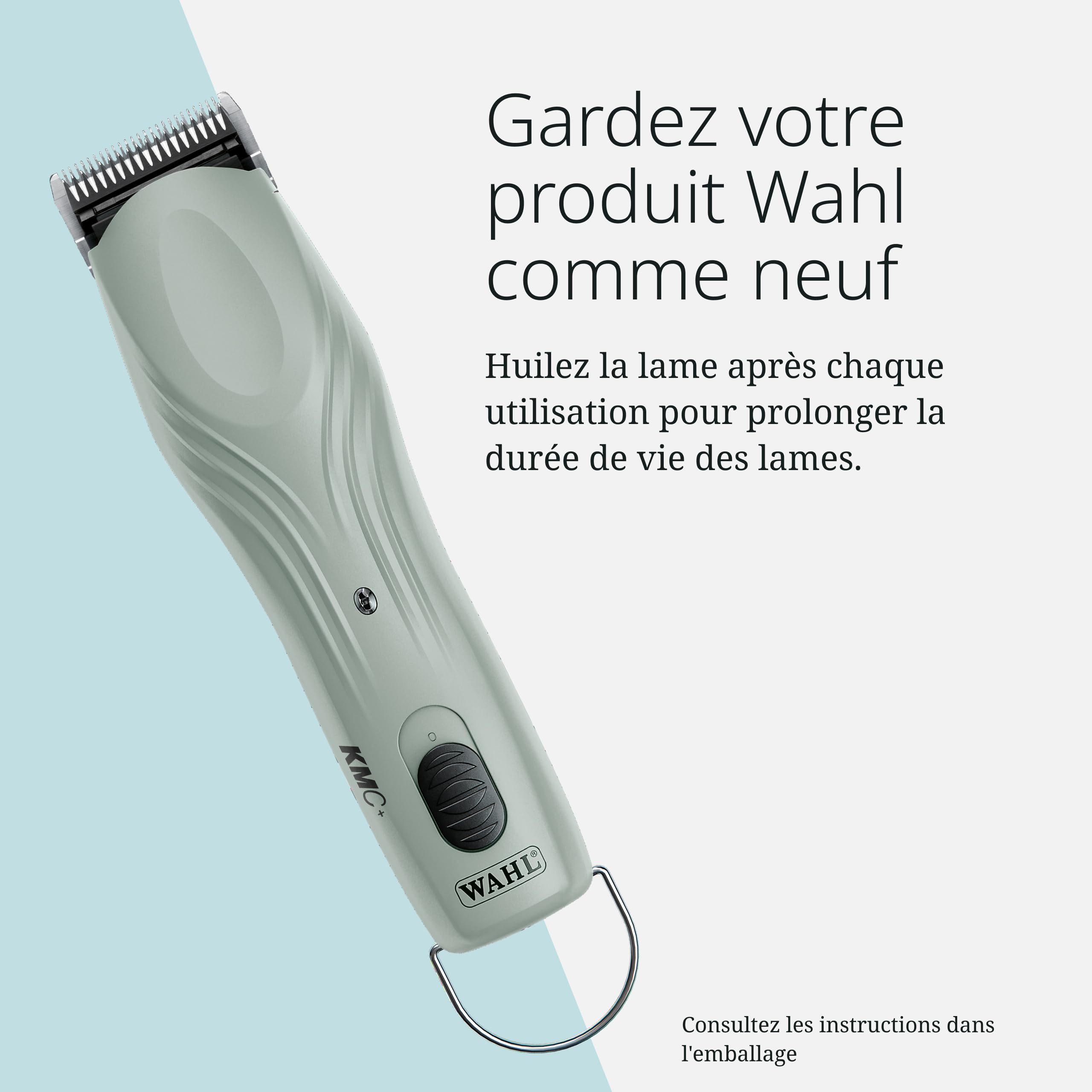 Wahl KMC+ Tondeuse pour Animaux - Moteur Sans Brosse, Boîtier Texturé, Réglages à Double Vitesse, Utilisation Cordon/Autonome - Autonomie de 120 Minutes