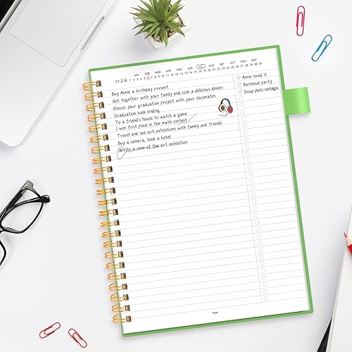 Miniatura 5 de ALLTREE Bloc de notas de tareas pendientes en espiral, rastreador de tareas diarias con cuadernos de líneas anchas, planificador de trabajo con