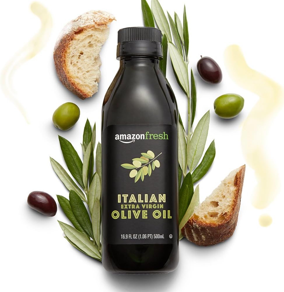 Amazon Fresh, Italian Extra Virgin Olive Oil, First Cold Pressed, 16.9 Fl Oz