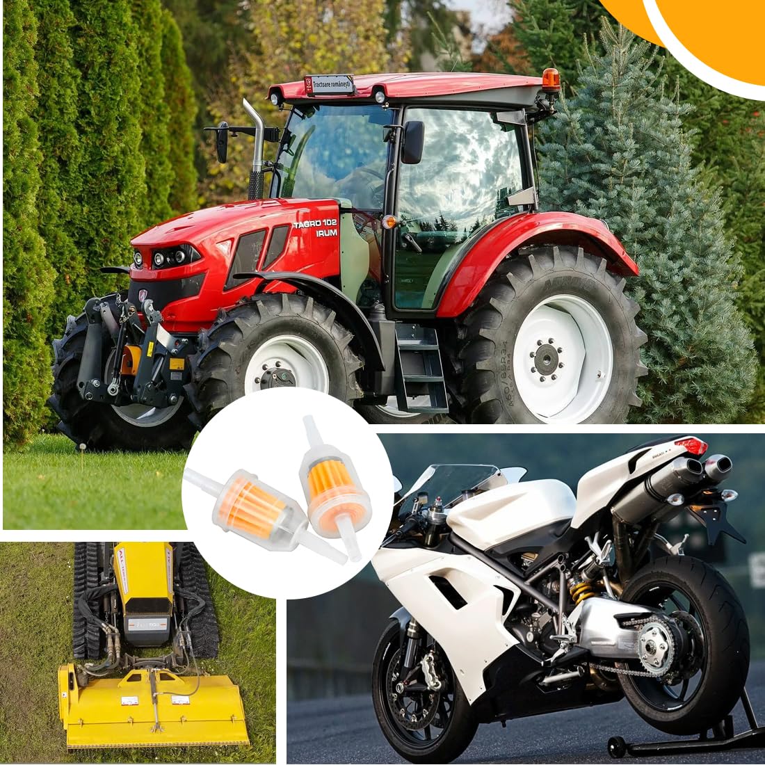 2 Filtri Benzina Trasparenti Universali - Per Moto, Tagliaerba, Auto E Macchinari - Foto 7