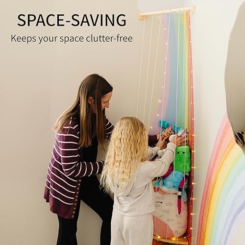 Miniatura 3 de PUTSKA Organizador de almacenamiento de animales de peluche de esquina, soporte para animales de peluche, almacenamiento tapado, peluches que