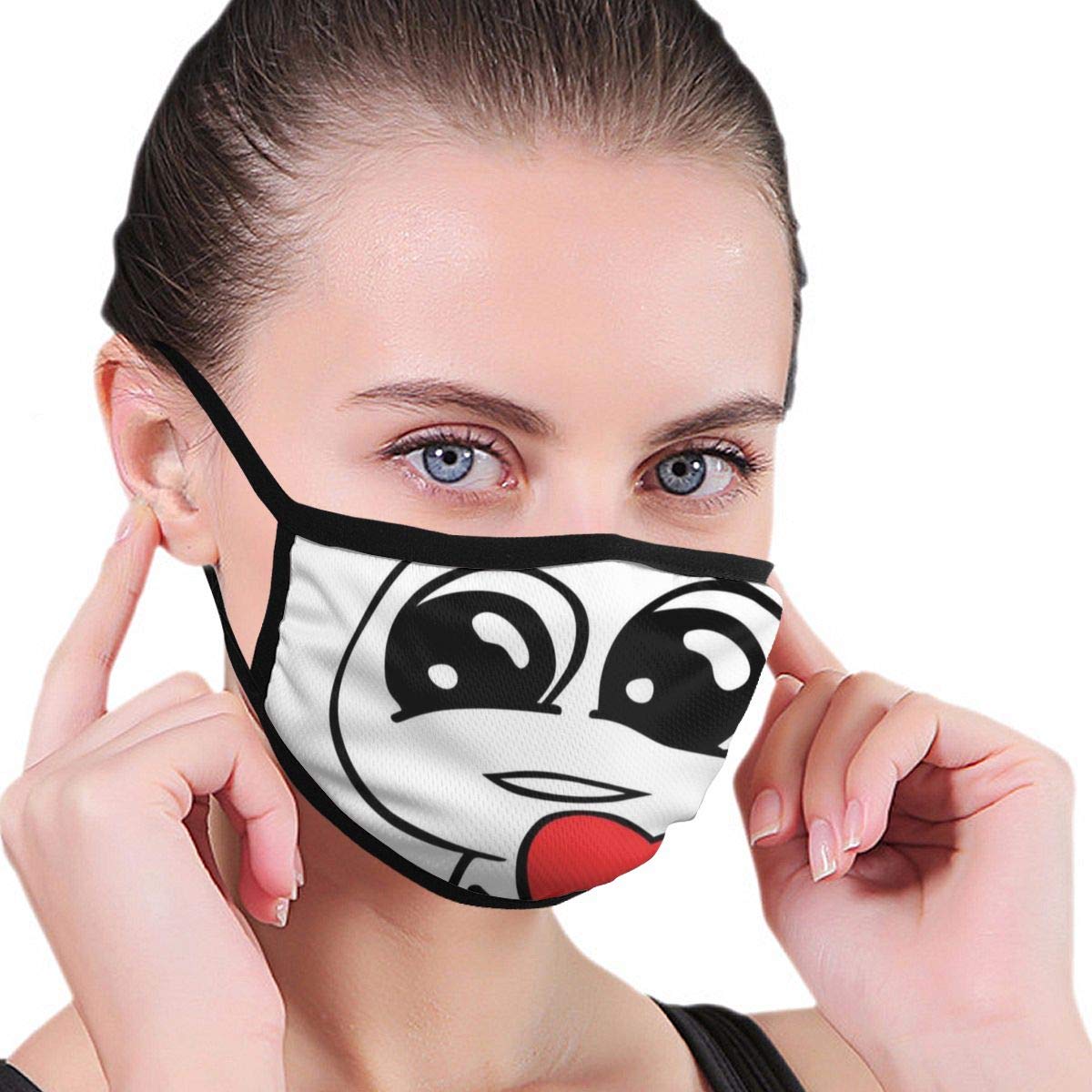 Comfortable Windproof mask,Cute Lover Guy Meme Face With A Heart Romance Forever Spouse Valentines Image,Printed Facial decorations for Women and Men