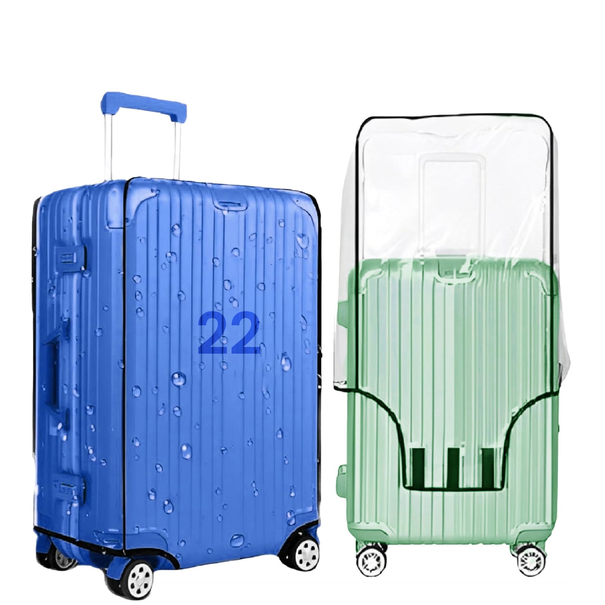 0.40mm Thickness PVC Transparent Luggage Trolley Waterproof Dust proof Suitcase & Trolley Bag Cover with Zipper | Hard Luggage 22 Inches - Suitable for 56cm (Medium Size Suitcase for Any Brand)-image-7