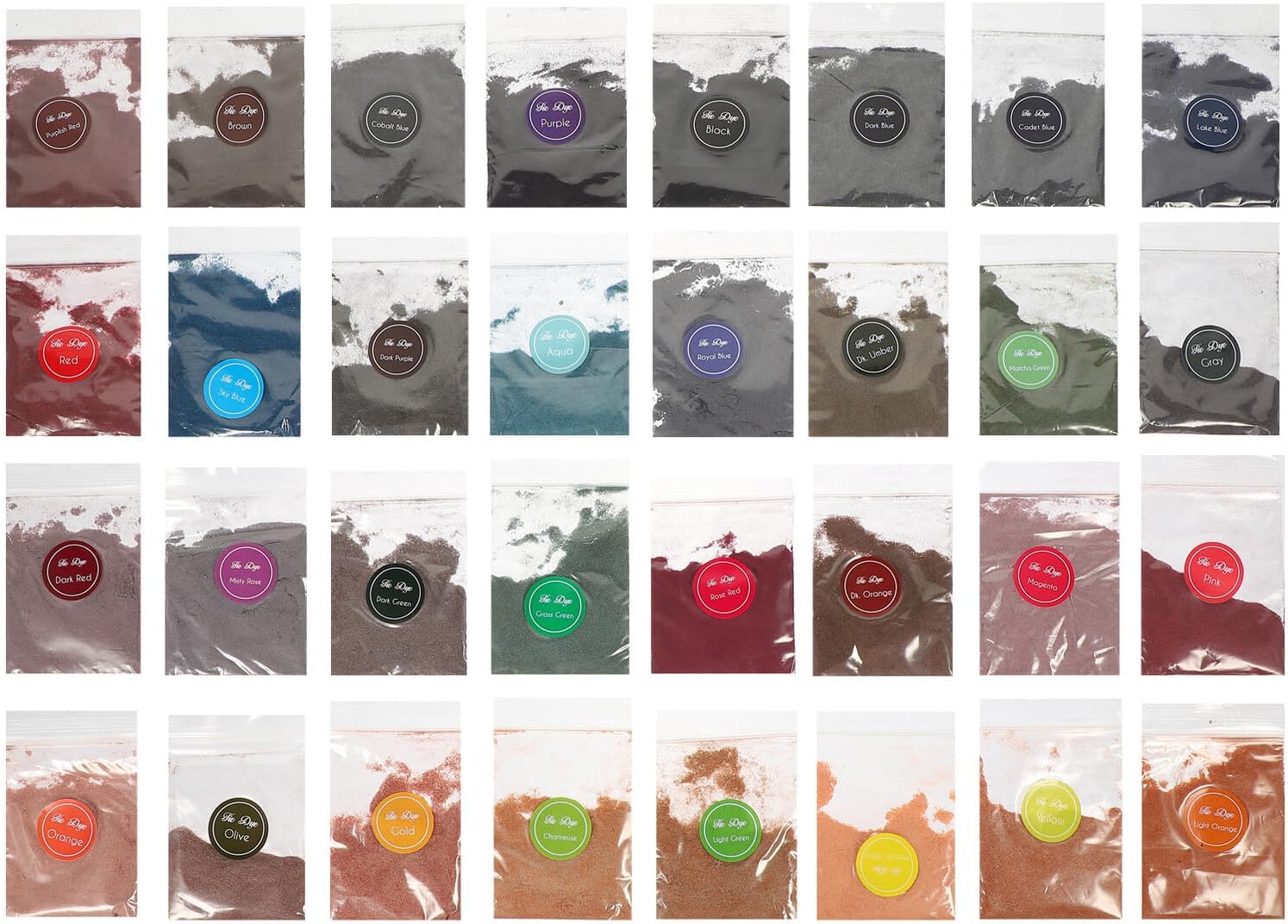 Tie Dye Powder Bulk Kit Vibrant Colors Non-Toxic Fabric Dye for DIY Clothes Hats Scarves Socks Suitable for Adults Art Projects and Family Fun