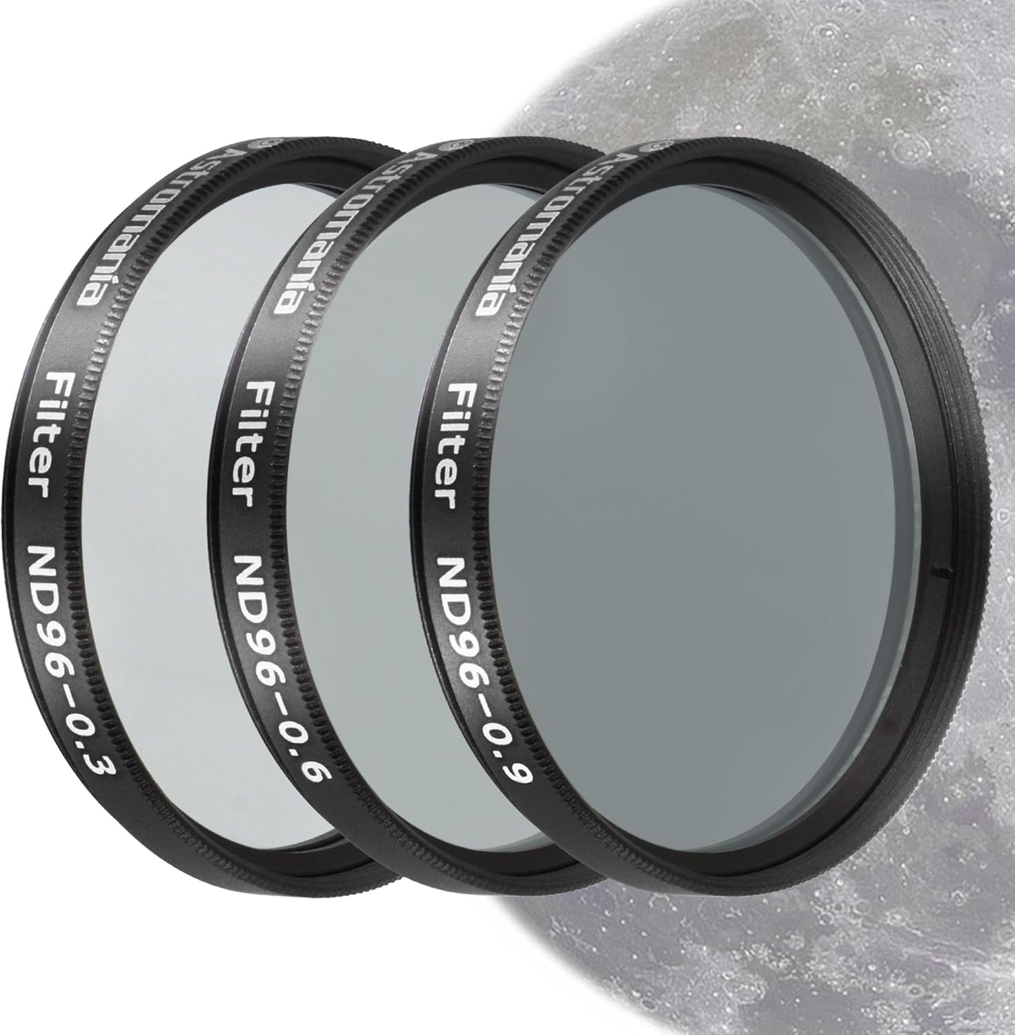 Astromania 2" Moon Telescope Eyepiece Color Filter ND96-0.9 - Bundle with - 2" Moon Eyepiece Filter ND96-0.3 & ND96-0.6