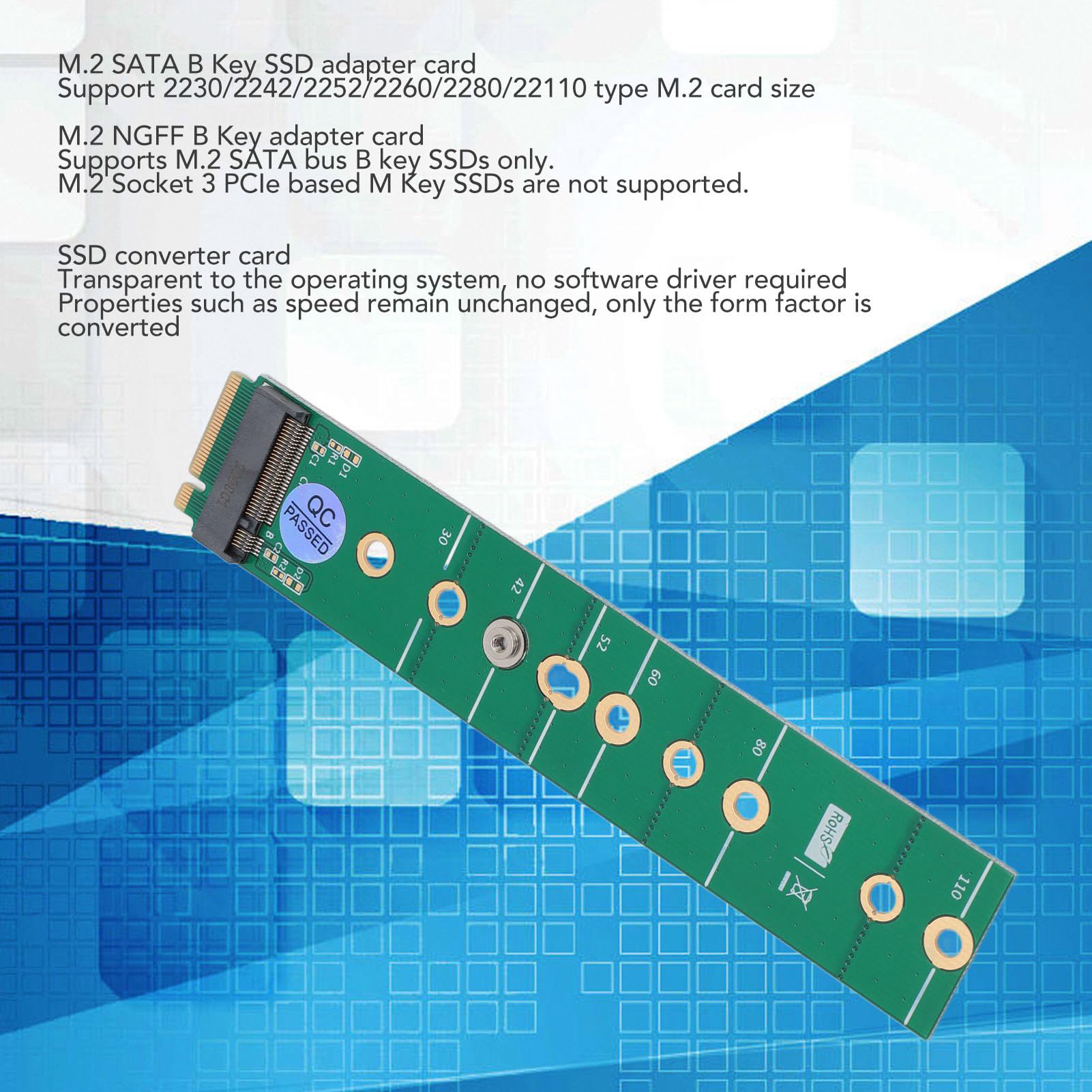 Adattatore Elprico M.2 Key B A MSATA – Convertitore Da SSD NGFF A SATA Per 2230/2242/2260/2280 – Include Viti E Cacciavite - 6