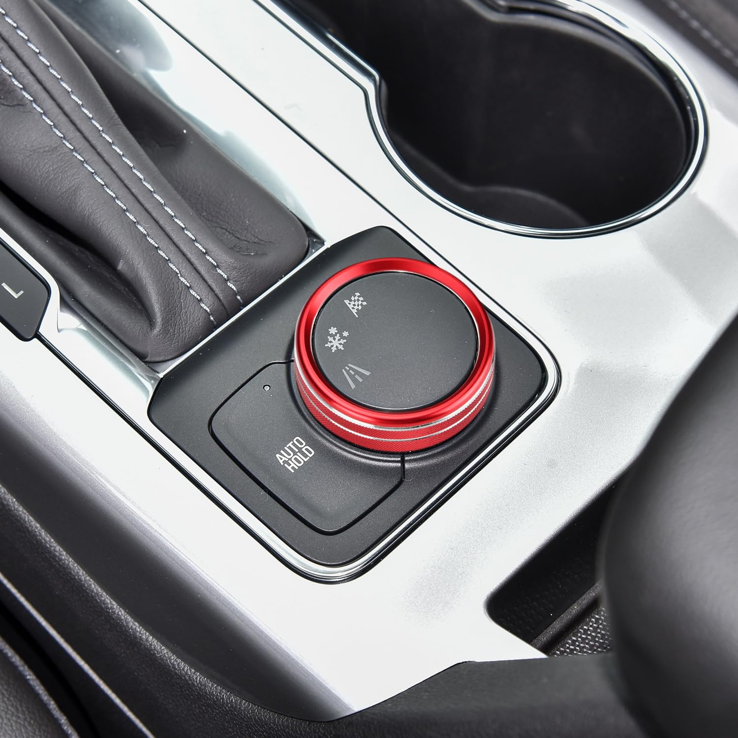 Auovo 4WD Knob Cover Compatible with 2019 2020 2021 2022 2023 2024 Chevy Blazer Accessories Center Console 4WD Control Switch Knob Button Cover Trim Car Interior Trim Decorations