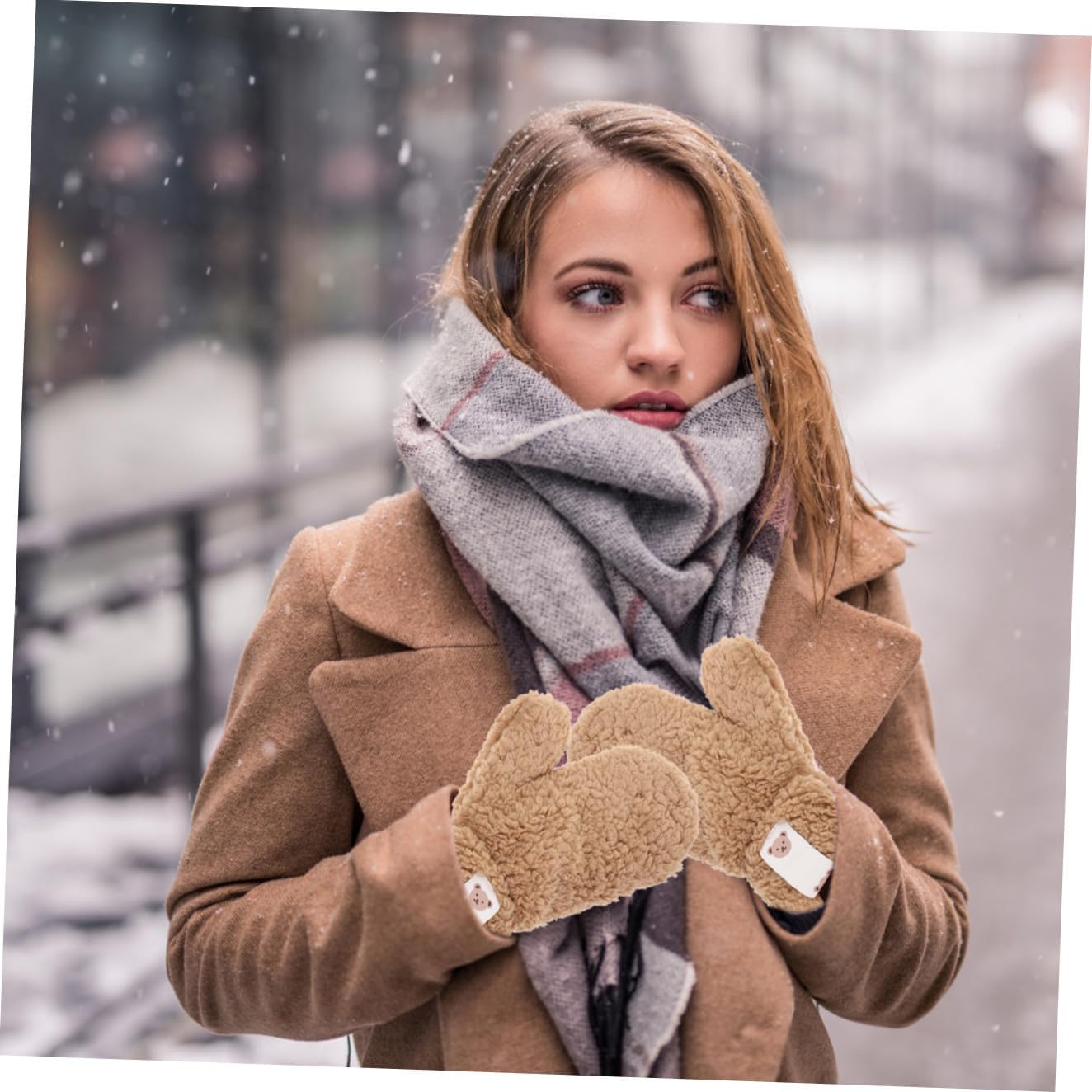 VALICLUD Cartoon Mittens Winter Warm Gloves for Girls Boys and Girls Fleece Gloves Thicken Mittens
