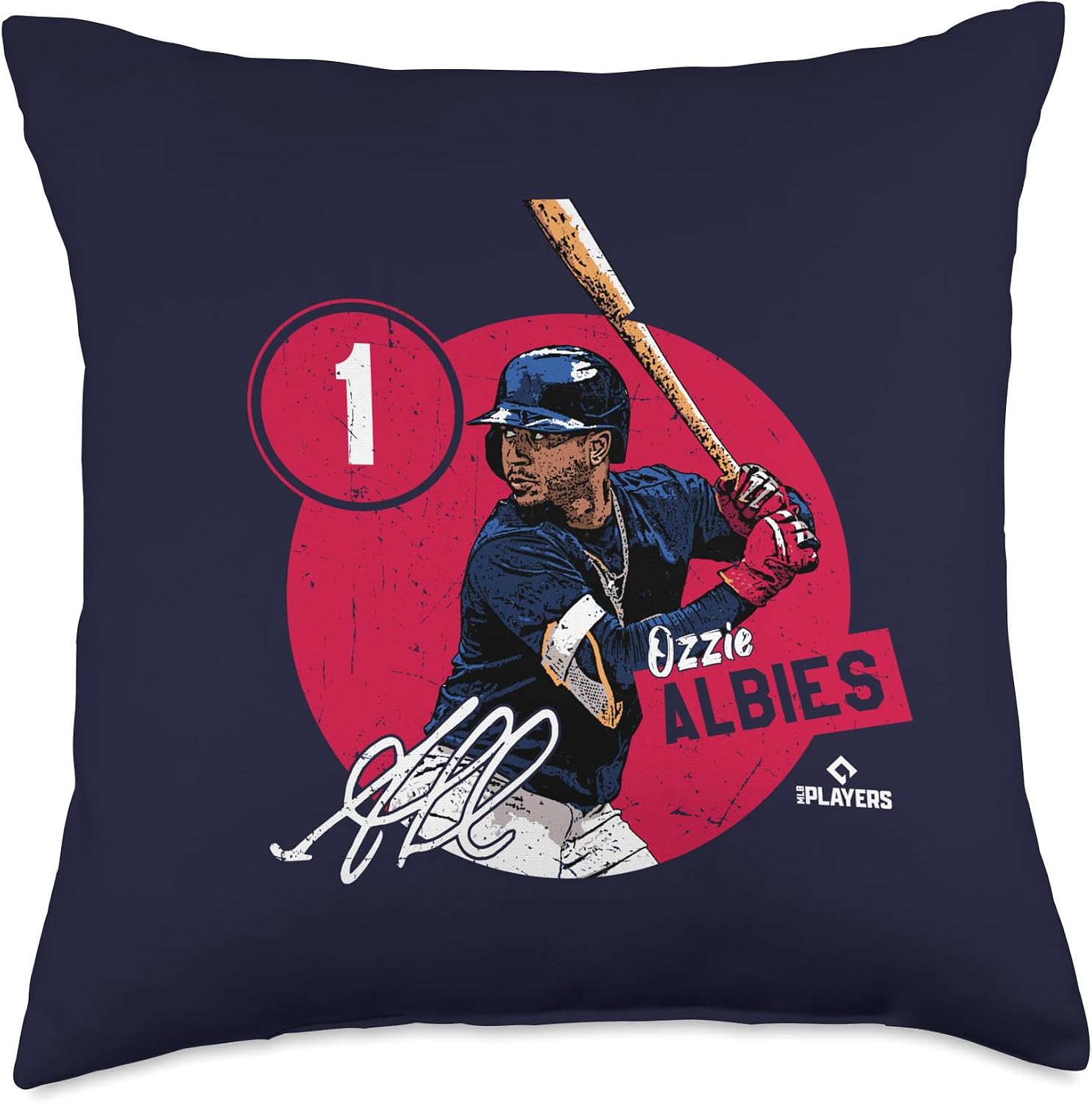 Ozzie Albies | Atlanta Baseball MLB Players | MLBALB4011 Throw Pillow