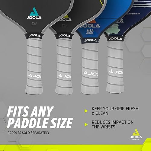 Miniatura 7 de JOOLA Cinta de agarre de paleta de pickleball  Envoltura de agarre de repuesto blanca para raqueta de pickleball  Superficie perforada que absorbe