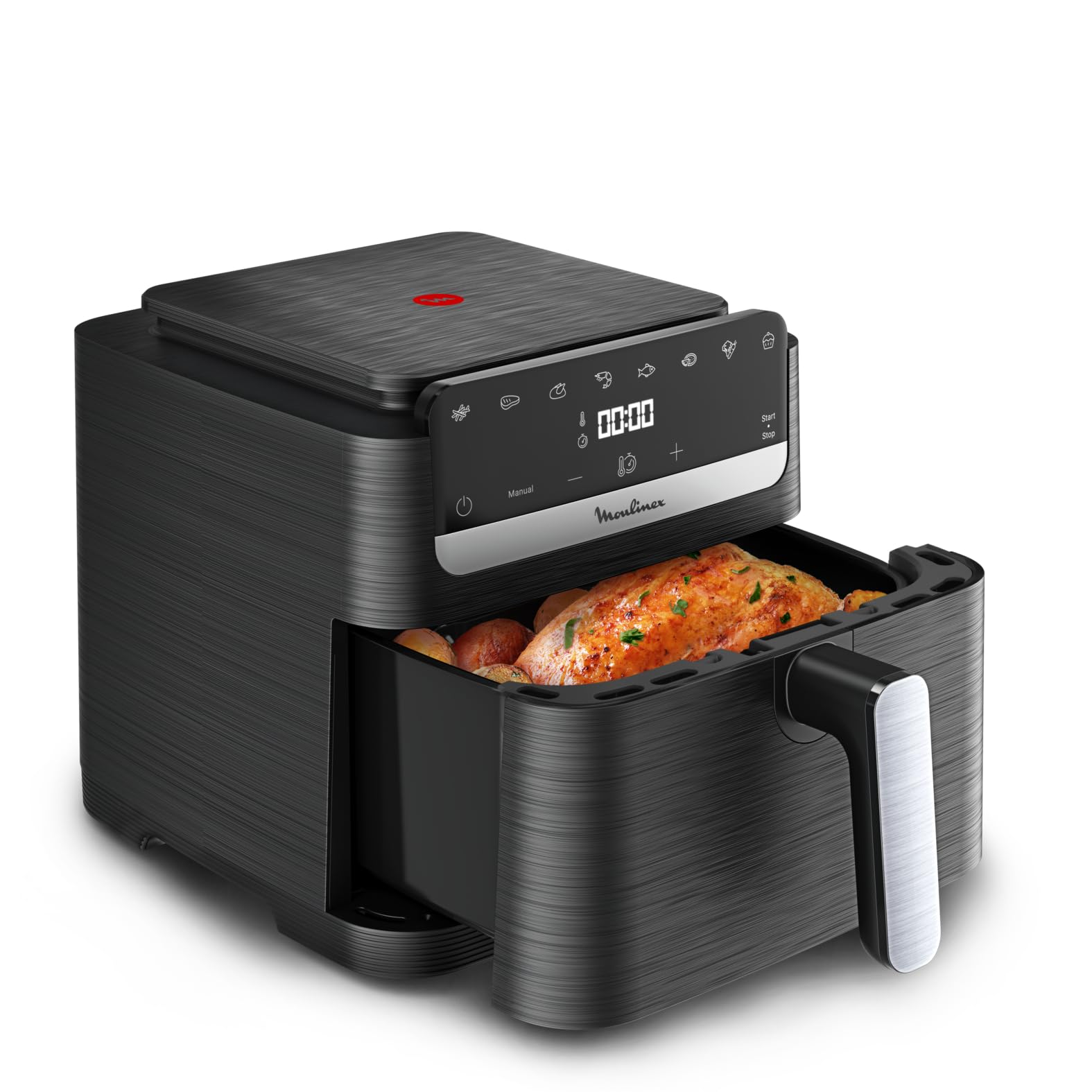 Moulinex Easy Fry Compact, Friggitrice ad Aria, 7,5 Litri, EZ8618 | Air Fryer con Capacità XL e Design Compatto, Touch Screen Intuitivo