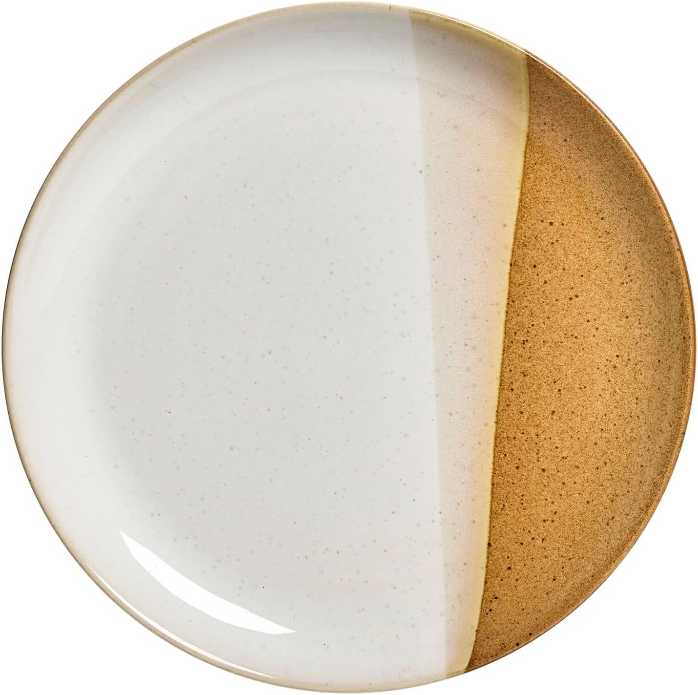 Sango 12 Pieces Stoneware Dinnerware Set, Glossy Caramel & Cream Dishes for 4, Premium Plates and Bowls Sets, Chip & Scratch Resistant, Ceramic Kitchen Dish Set, Microwave & Dishwasher Safe, Phoebe
