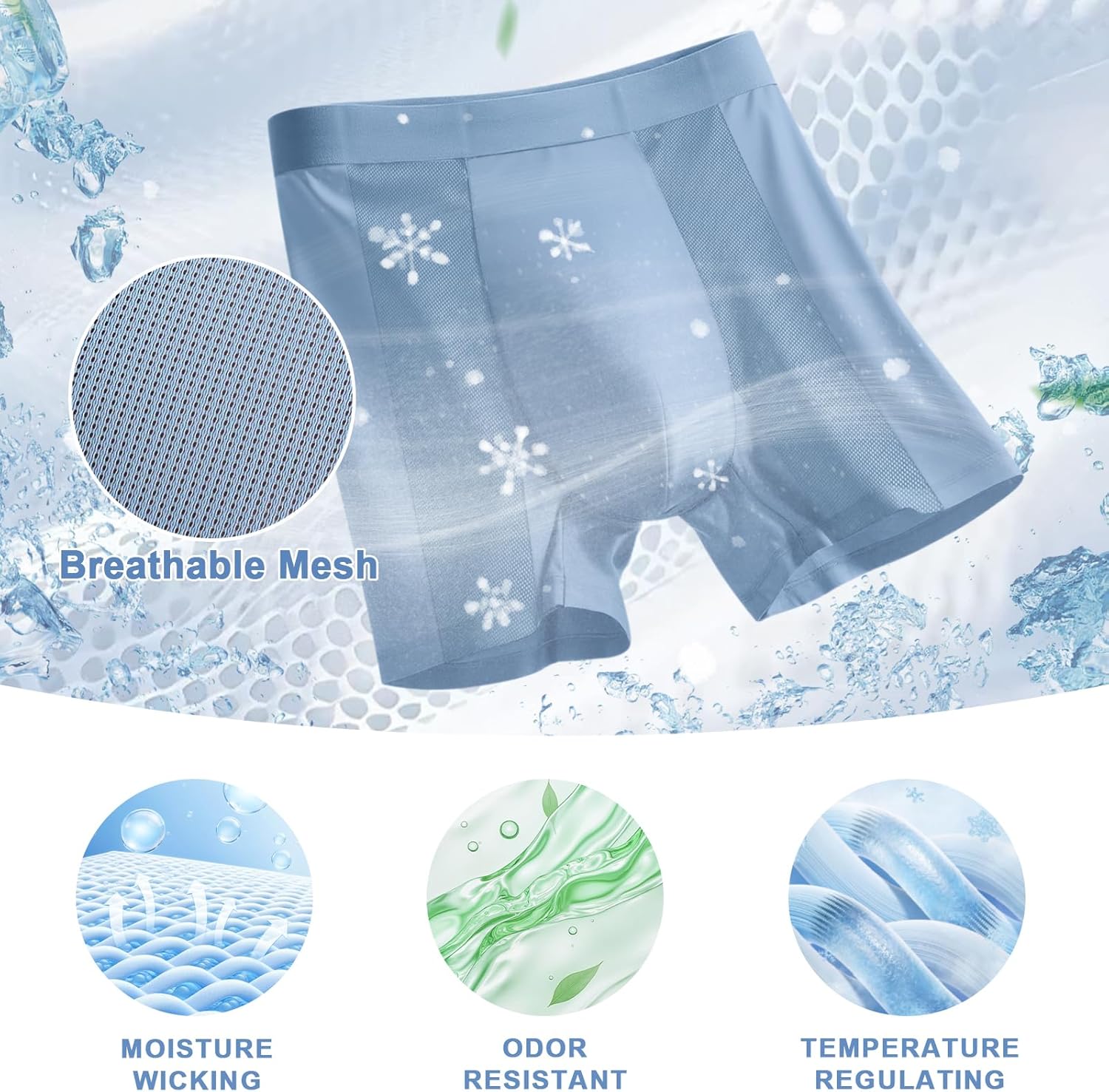 Men's Underwear Boxer Briefs 5 Pack - Breathable Mesh Design,Built-in 3D Pouch Soft Underwear - Image 4