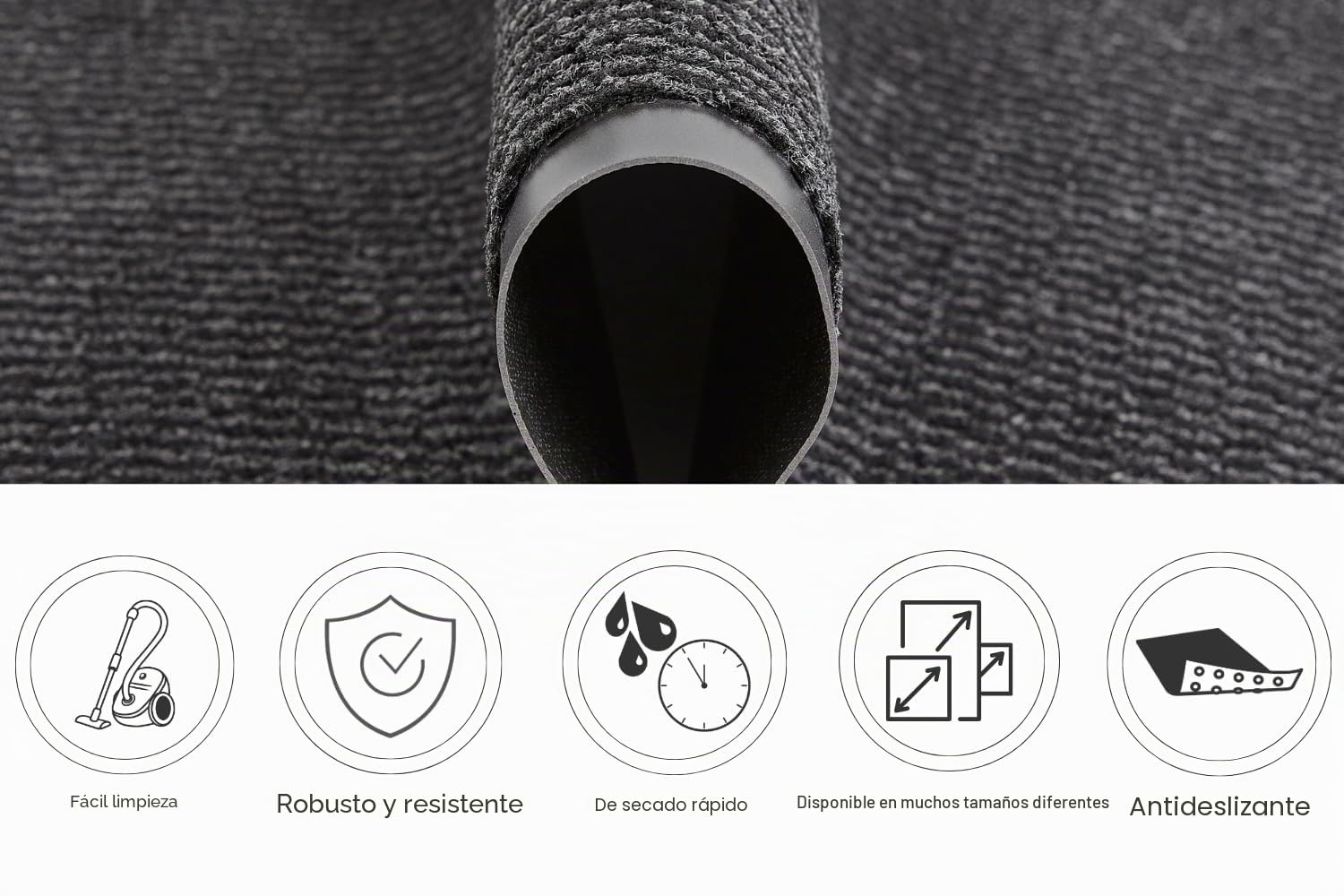 Andiamo Felpudo Easy - Atrapa Suciedad para Entrada de Casa - Uso Flexible en Puertas Interiores o para Zapatos - 120 x 180 cm Antracita