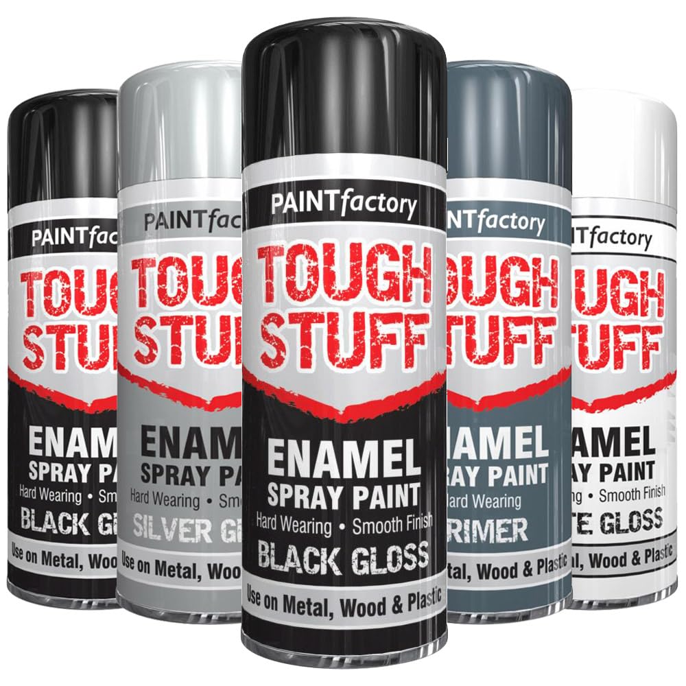 Alezyb Black Gloss 400Ml - Enamel 1 X Enamel Black Gloss 400Ml Tough Stuff Hard Wearing Smooth Aerosol For Metal Wood Plastic