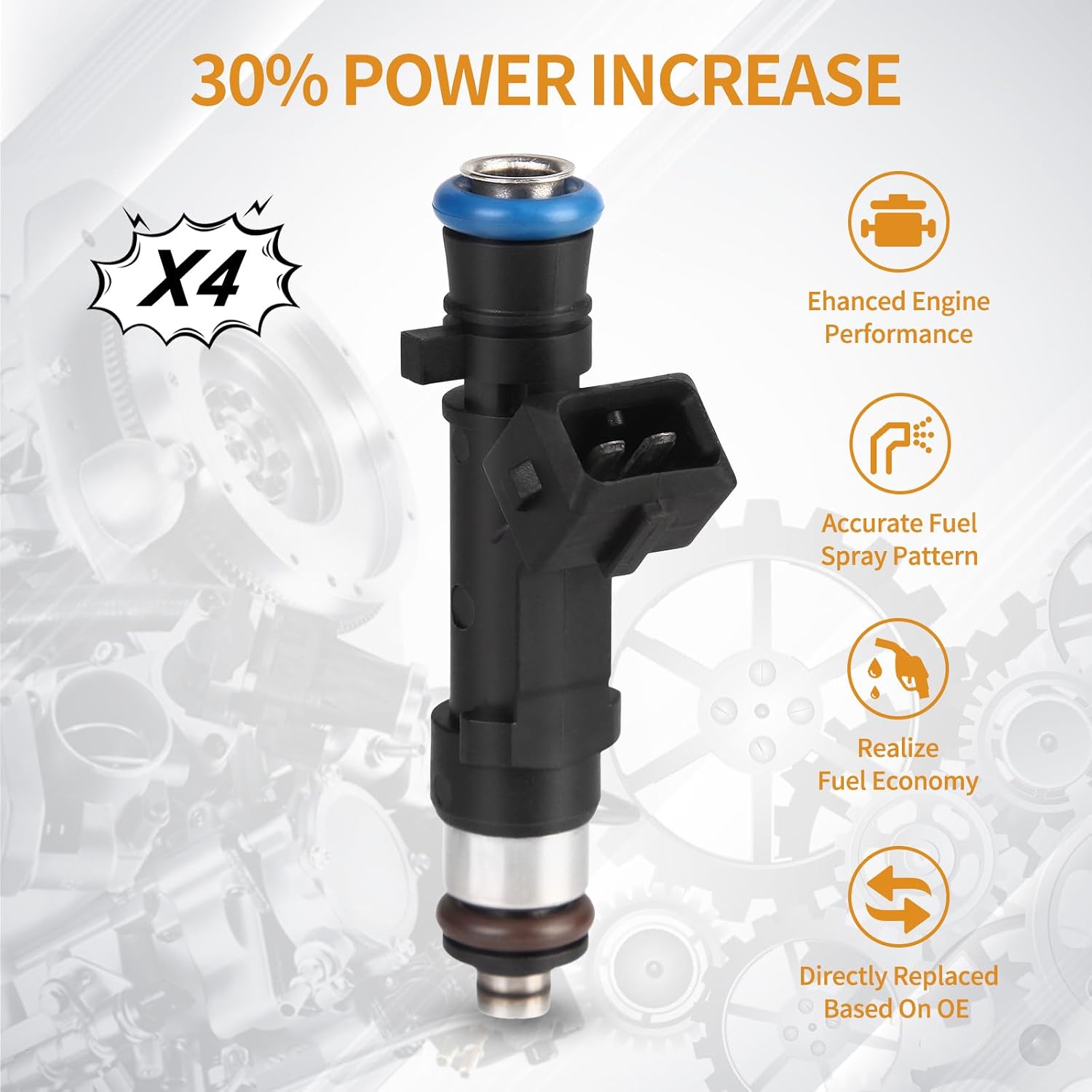 4PCS Fuel Injectors 4 Holes Compatible with Chevy Cruze 2011-2015, Cruze Limited 2016, Sonic 2012-2016 2018, Trax 2013-2016, for Buick Encore 2013-2015 2017-2019 L4 1.4L Replace 0280158205