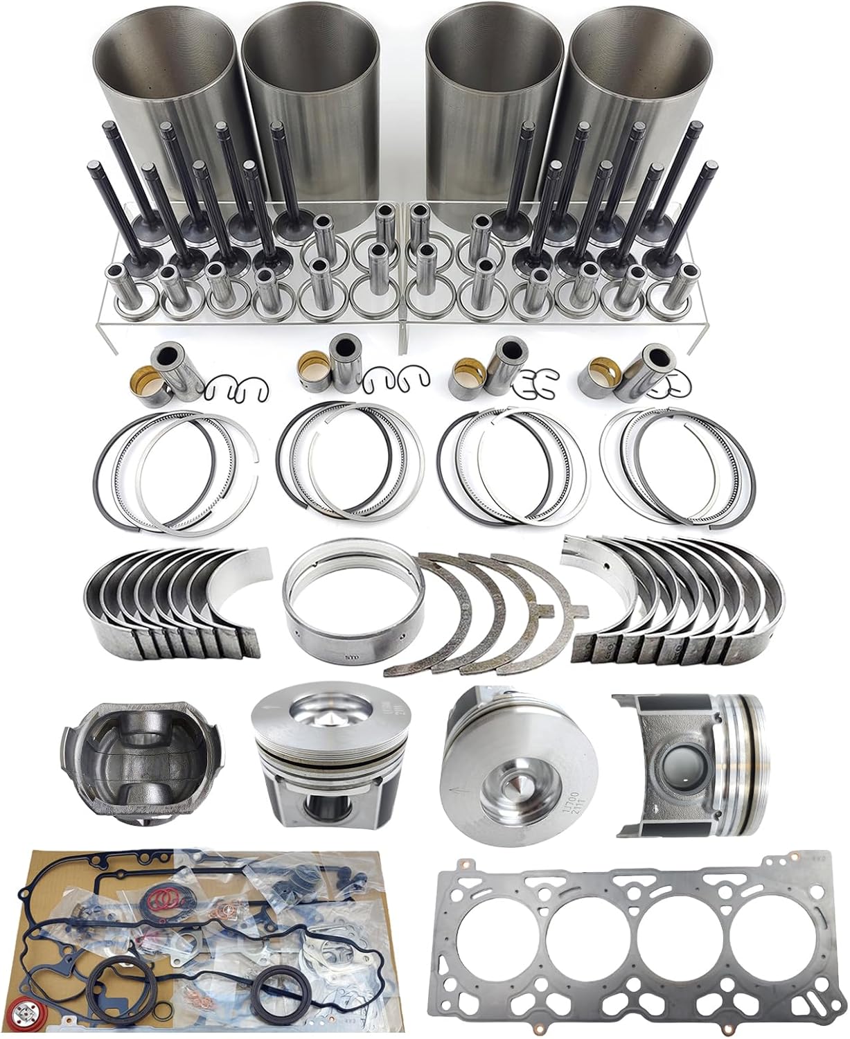 V2607 Engine Overhaul Rebuild Kit For Kubota V2607T V2607-DI V2607 Engine Piston Round Combustion Chamber 45.5mm