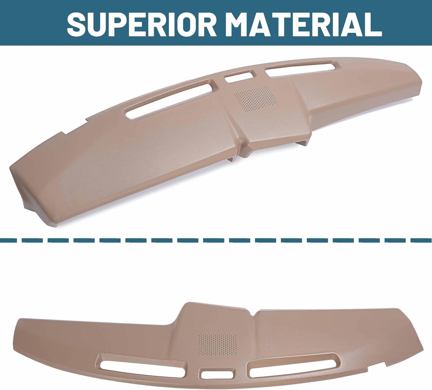 KUAFU Dash Board Cover Compatible with 1980-1986 Ford F-100 F-150 F-250 F-350 Bronco Dashboard Cover Cap - Brown