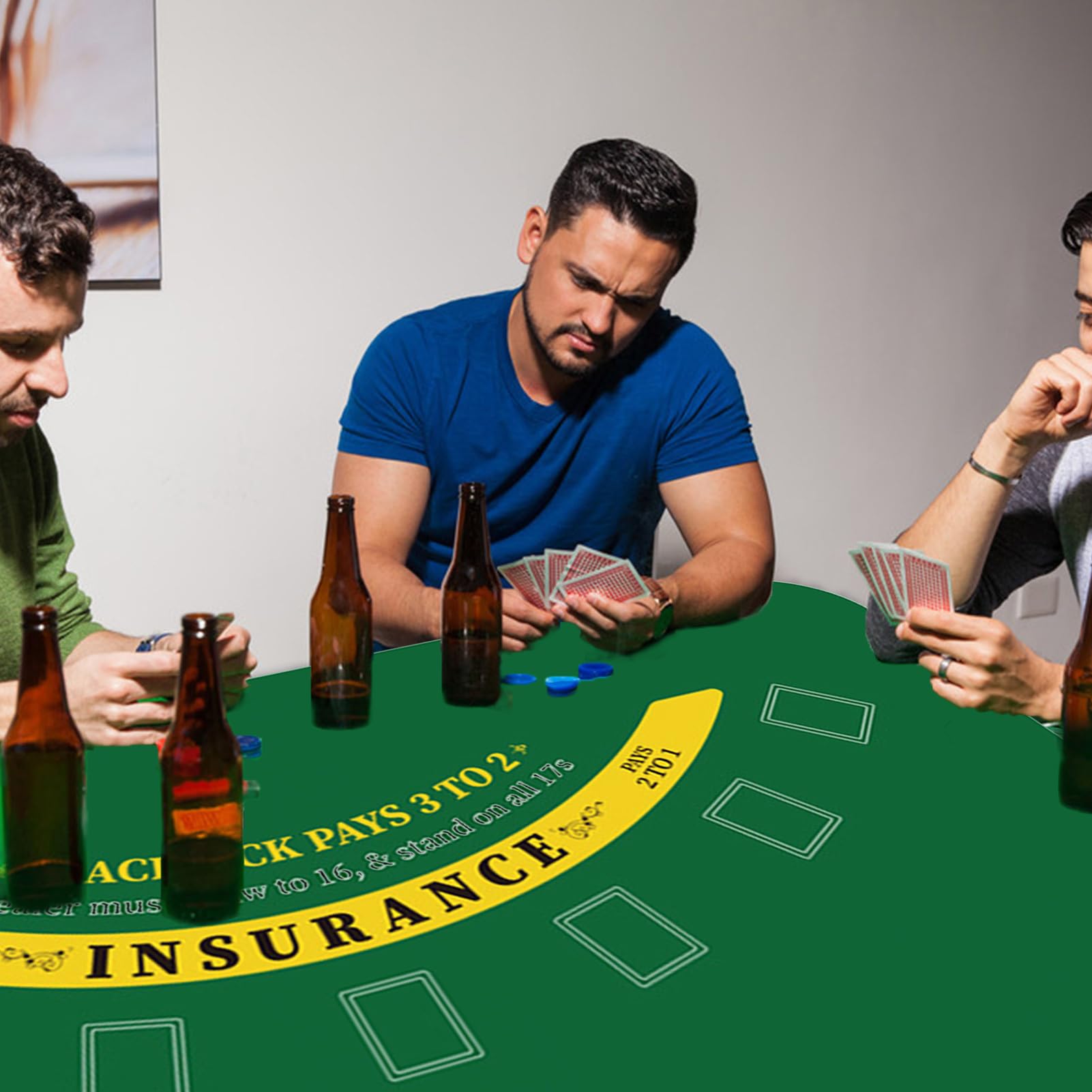 Tovaglia da poker – Tappeto da tavolo da poker 120 x 60 cm | Tappeto da | tavolo da poker antiscivolo, copritavolo a carte per sera, raccolta fondi, serate a tema