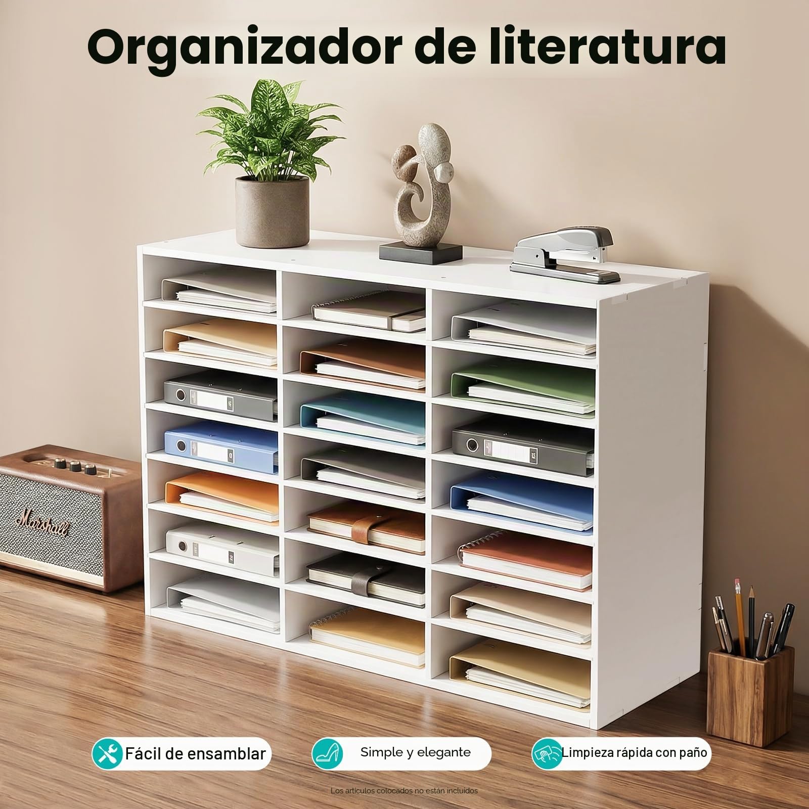 Organizador de documentos con 24 compartimentos, organizador de literatura, soporte de escritorio, buzón de oficina, compartimentos de papel, revistas, compartimentos para el hogar, la