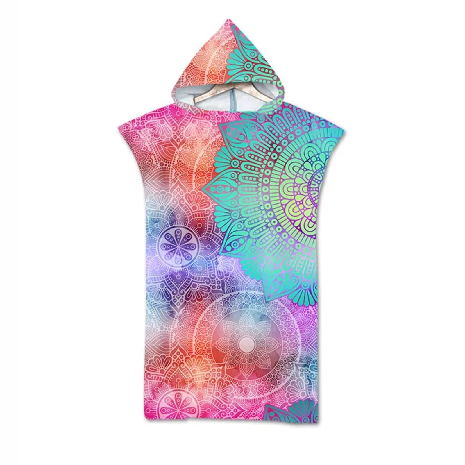 Mikrofaser-Badetuch mit Kapuze, Umhang for Erwachsene und Damen, Boho-Bademantel, Badestrandtücher, Surfponcho, Strandmode, Umkleidemantel(Color08)