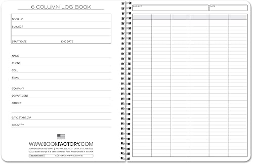 Miniatura 2 de BookFactory Libro de registro de 12 columnascuaderno de registro columnar (formato de libro columnar de 12 doce columnas) - 100 páginas, 8.5 x 11