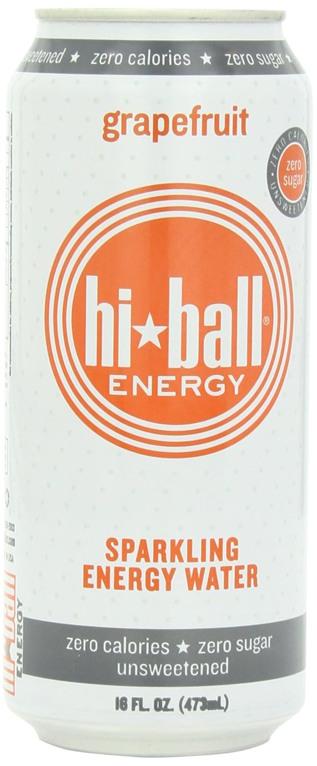 Hi Ball Sparkling Energy Water, Grapefruit, 16 Ounce (Pack of 12)