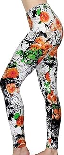 XBECO Print Flower Sexy Leggings Leggins Plus Size Legins Plaid Thin Nine Pants Fashion Women Clothing Trousers Leggings Good Elasticity (Color : K092 1 red tea, Size : One Size)