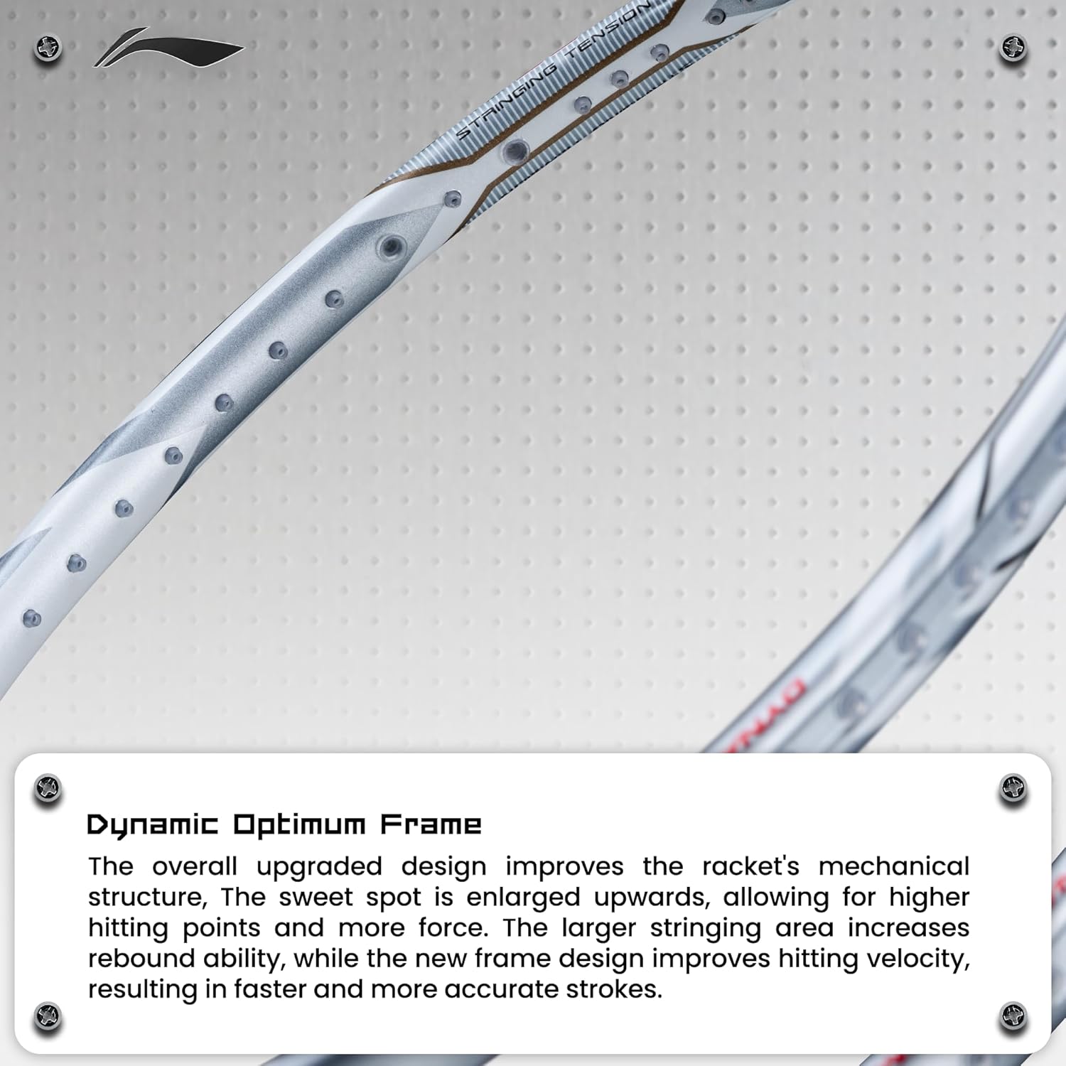 Li-Ning G-Force 8900 Extra Strong Strung Badminton Racket (White/Silver)