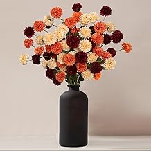 12 Pcs Mini Chrysanthemum Flowers Artificial Faux Kiku Flower Pompon Mums Artificial Flowers for Vase Autumn Fall Decorations