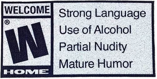Divertido tapete de bienvenida con calificación madura, tapete de bienvenida para interiores y exteriores, tapete divertido para cocina, dormitorio,