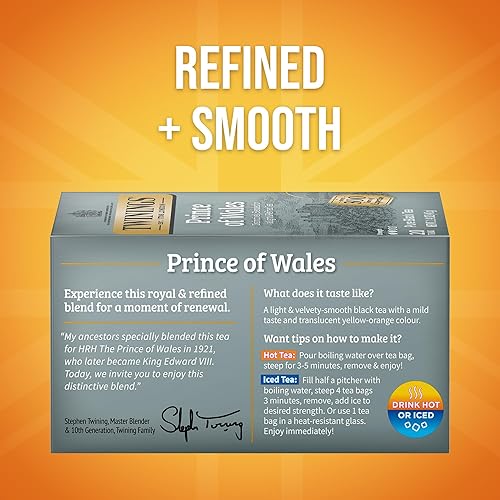 Vista 220 de Twinings, Pure Green Tea - Té verde con sabor suave y aroma atractivo con cafeína, disfruta caliente o helado, bolsas de té individuales