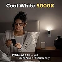 Vista 10 de L LOHAS LED Luz nocturna, paquete de 2 luces nocturnas regulables enchufables a la pared, luz nocturna RGB que cambia de color con sensor de luz