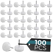 100 Pcs Nail On Furniture Glides – 0.8x0.7 Plastic Furniture Feet – Durable, Easy to Install, Low-Profile, Smooth Gliding – Nail in Chair Leg Floor Protectors Prevents Scratches, Dents