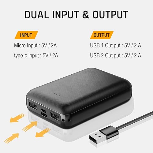 Miniatura 7 de Batería recargable para chaleco calefactado, batería externa de 10000 mAh para chaqueta calentada, chaleco eléctrico, abrigo, sudaderas con capucha,