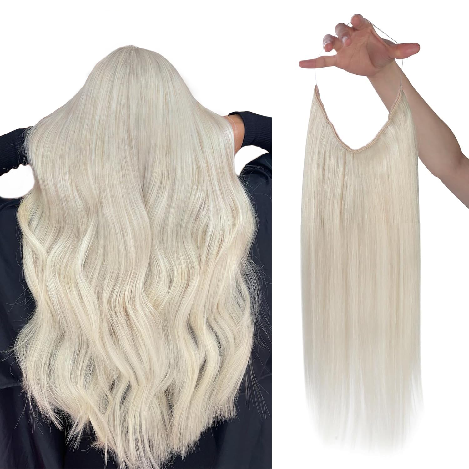Best halo hair extensions platinum blonde Outlet