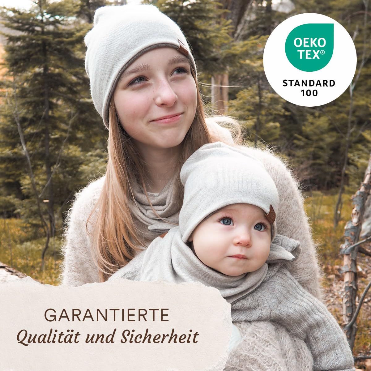MayLily Merino Baby mütze - Doppelseitige Beanie aus 100% merinowolle - Hergestellt in EU – Handgefertigt – Hypoallergen – Temperaturregulierend für Sommer und Winter