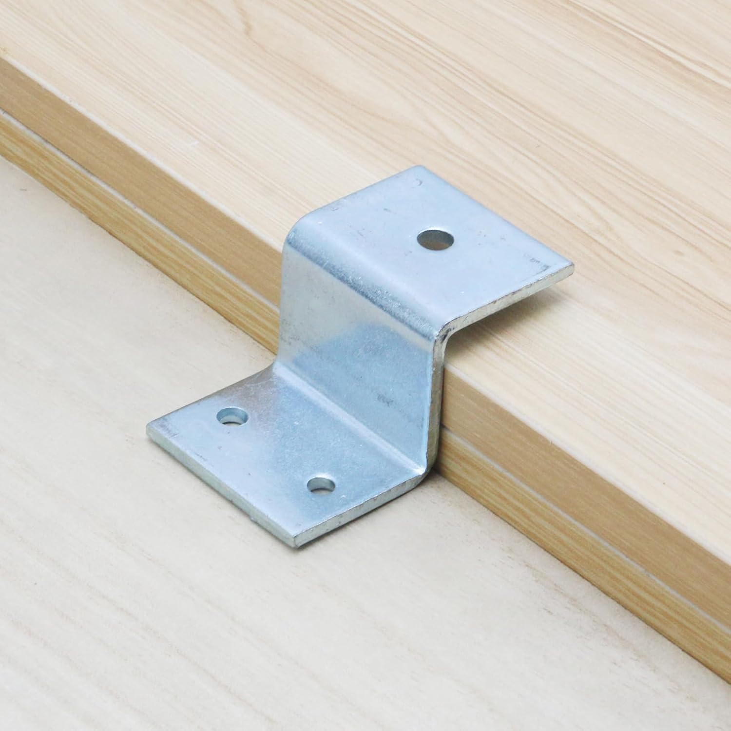 MY MIRONEY 4 PCS Silver Z Brackets, Heavy Duty Z Shape Right Angle Corner Braces Double Channel Profile Support Brackets for Shelf Fixing Connector(1.57" Height)