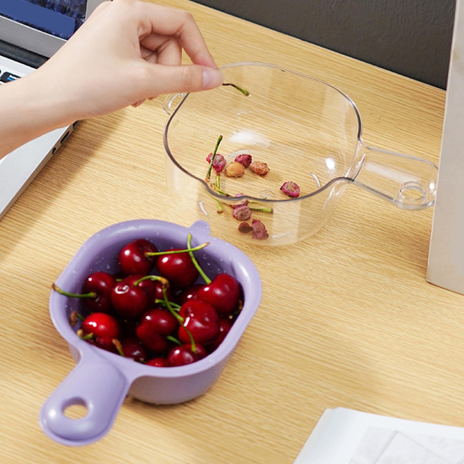 Fruitzeef DualLayer afdruiprek met handvat, multifunctionele wasmand Fruitzeef DualLayer afdruiprek met handvat, multifunctionele wasmand