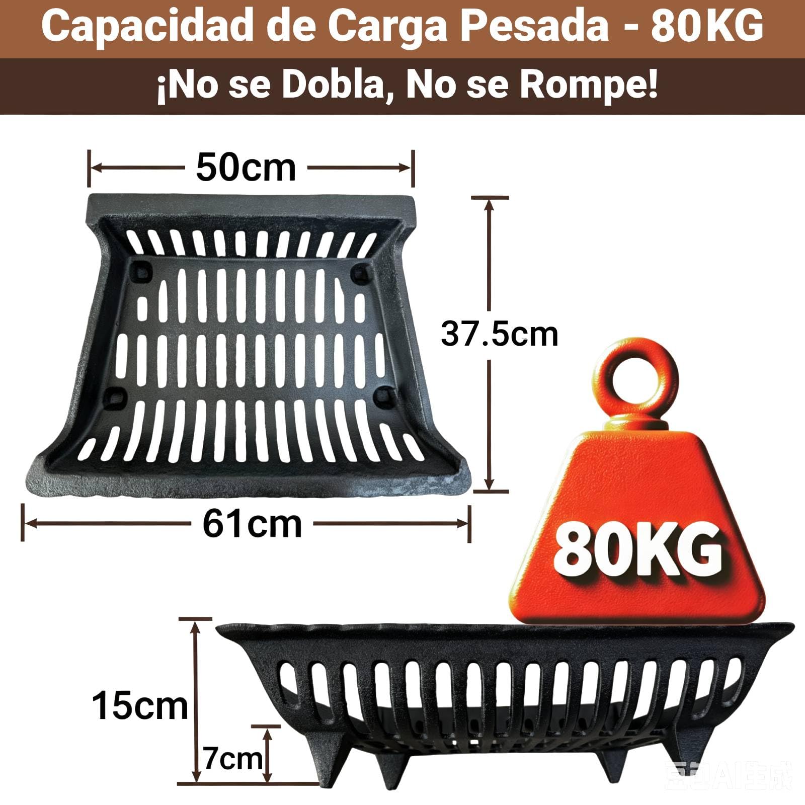Amagabeli XXL Rejilla de chimenea Leña Soporte de troncos a toda prueba Hierro Interior Rejilla de fuego Al aire libre Estufa de leña Soporte Soporte Negro.
