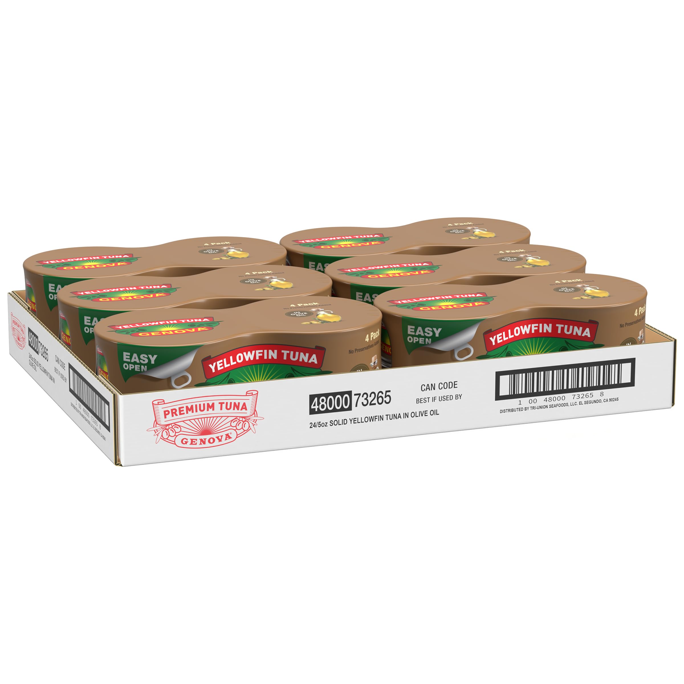 Photo 1 of *12/13/2026* Genova Premium Yellowfin Tuna in Olive Oil, Wild Caught, Solid Light, 5 oz. Can (Pack of 24) yellowfin Tuna in Olive Oil 5 Ounce (Pack of 24)