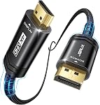 JSAUX 4K DisplayPort à HDMI Adaptateur de câble 10FT, DP à HDMI Vidéo masculine UHD 4K@30Hz/2K@60/1080P@120 Nylon DP à HDTV Cord unidirectionnel pour Dell, Projecteur, Bureau, AMD, NVIDIA, Lenovo, HP, ThinkPad