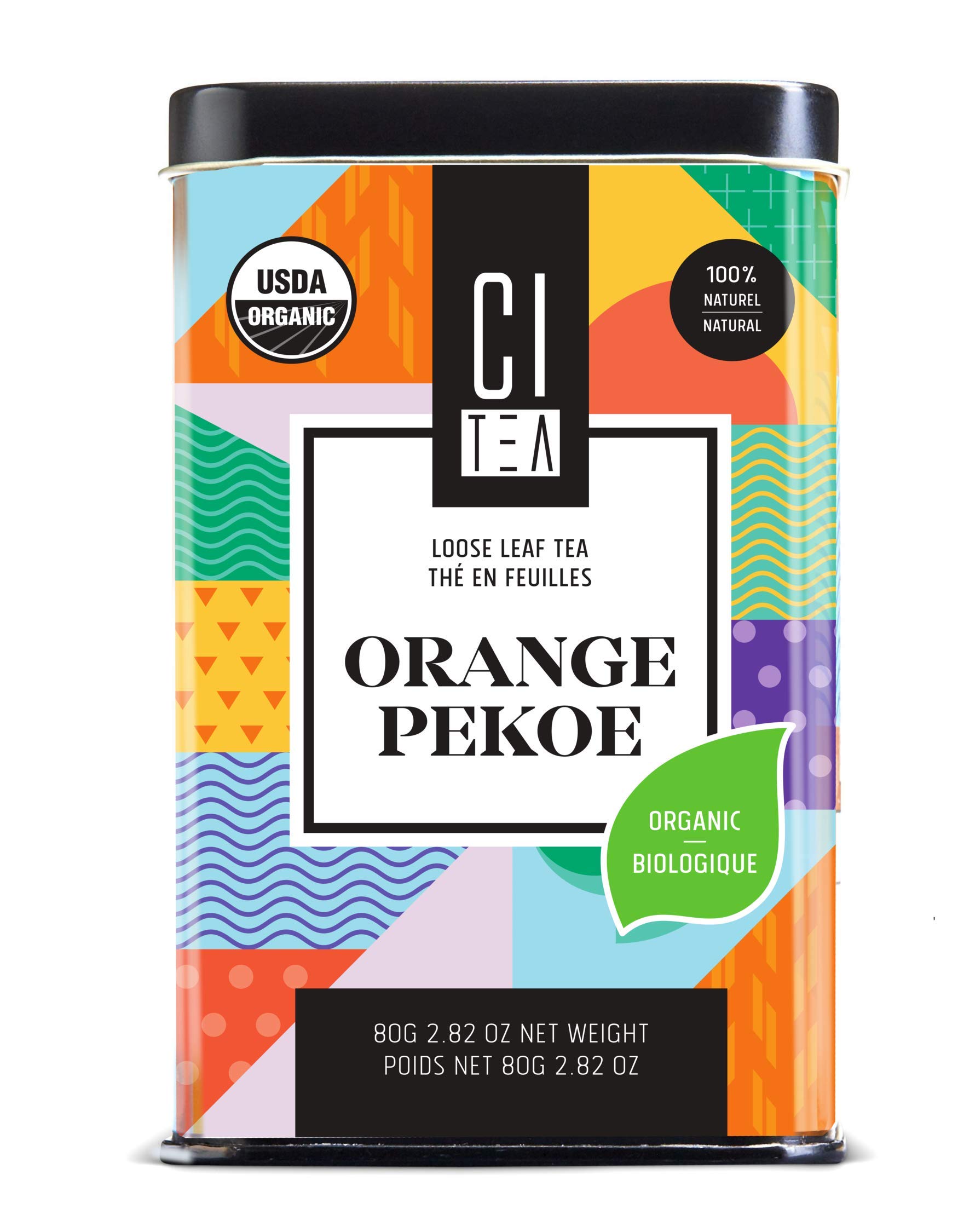 CiteaNatural Orange Pekoe Loose Leaf Tea, Premium Black Tea, Pure Leaf Tea in Tin Cans, 80g