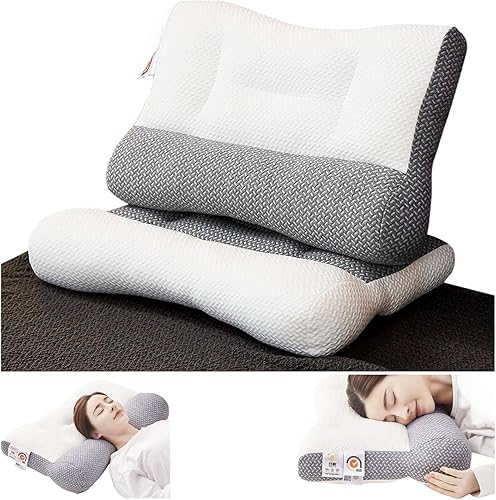 2023 - Almohada súper ergonómica, ajustable, ergonómica, para todas las posiciones de sueño (blanco cilíndrico, mediano (15.75 x 23.62 pulgadas)